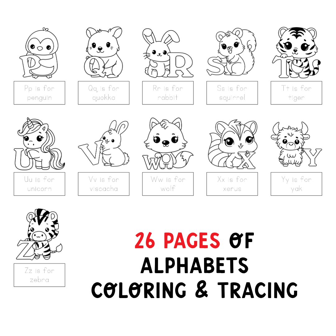 Alphaber (Coloring & Tracing book)