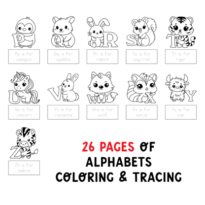 Alphaber (Coloring & Tracing book)