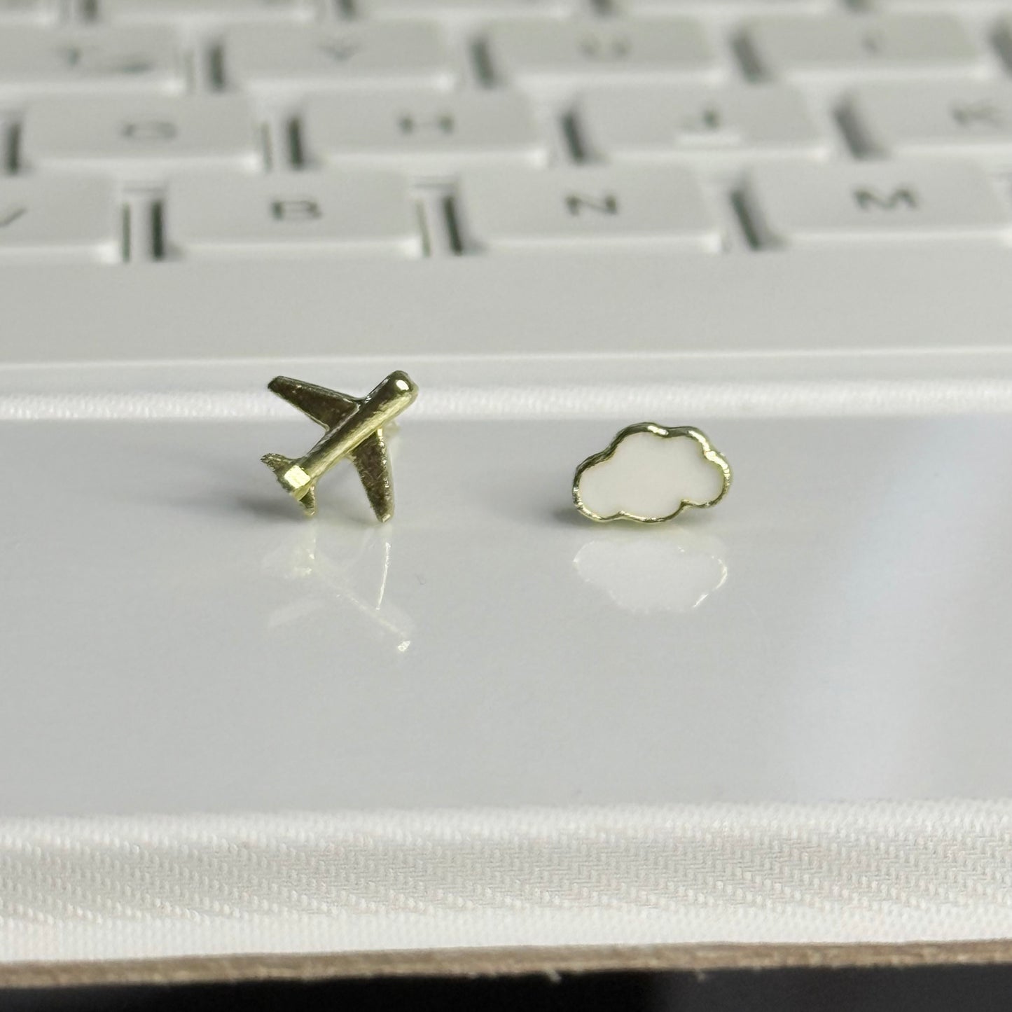 Cloud and Plane ear studs