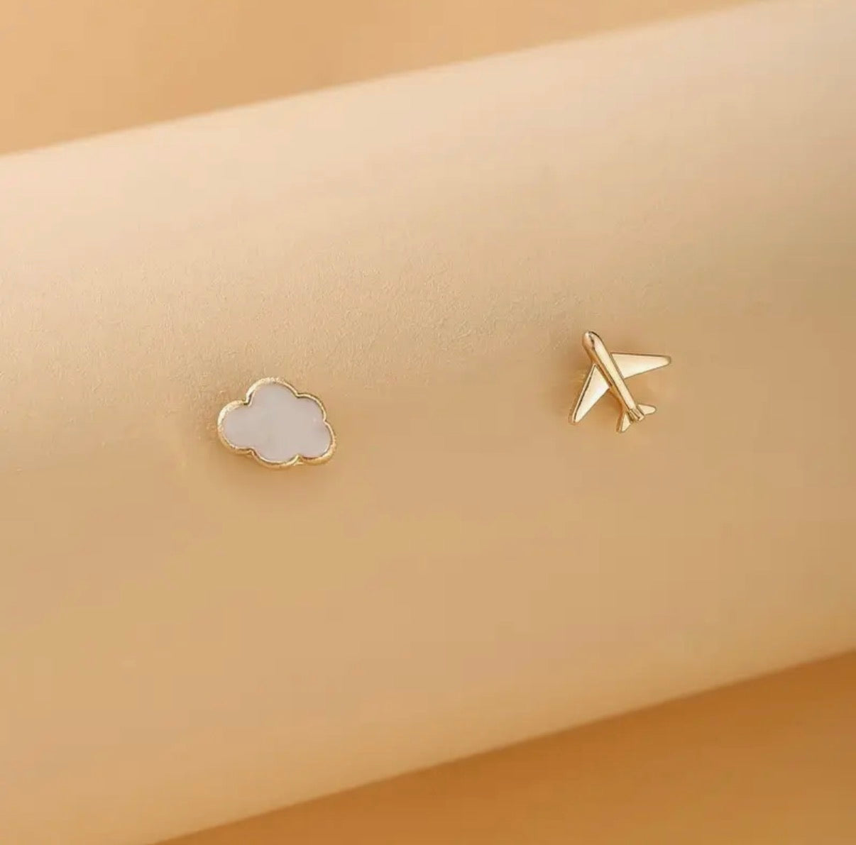Cloud and Plane ear studs
