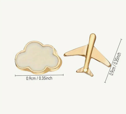 Cloud and Plane ear studs