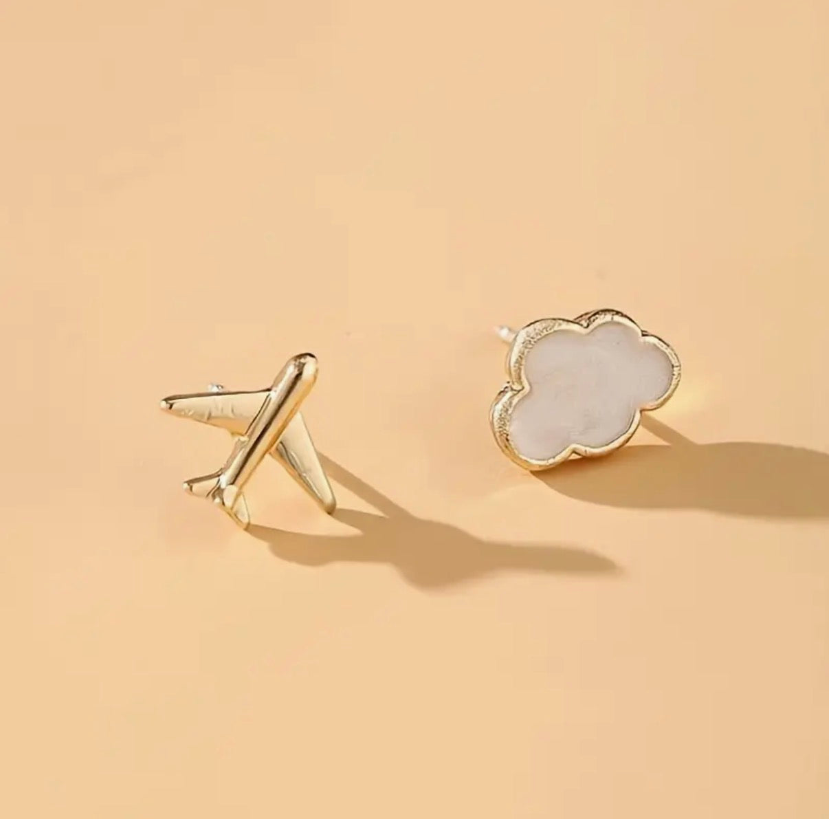 Cloud and Plane ear studs