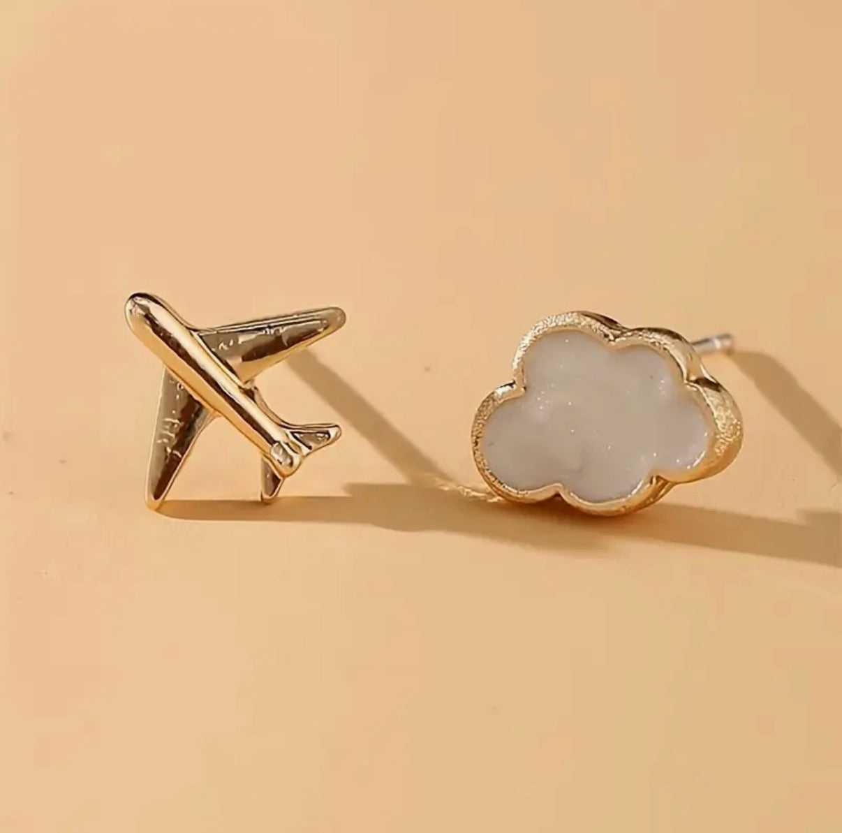 Cloud and Plane ear studs