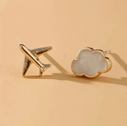 Cloud and Plane ear studs