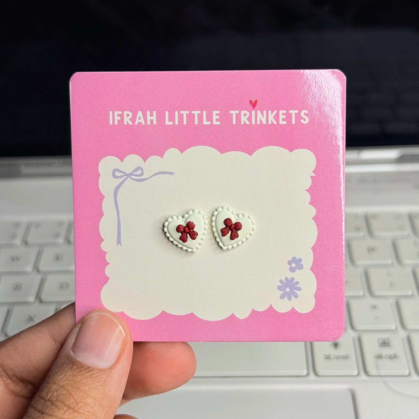 Red Bow in White Heart