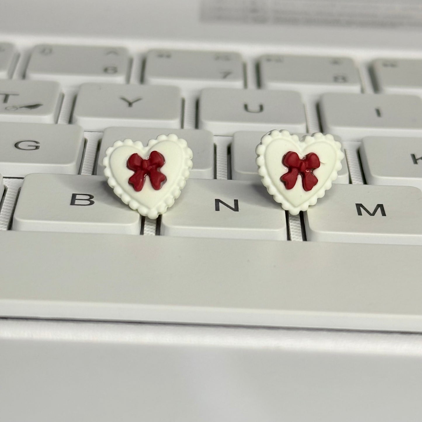 Red Bow in White Heart