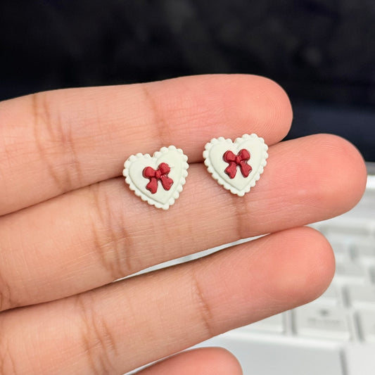 Red Bow in White Heart