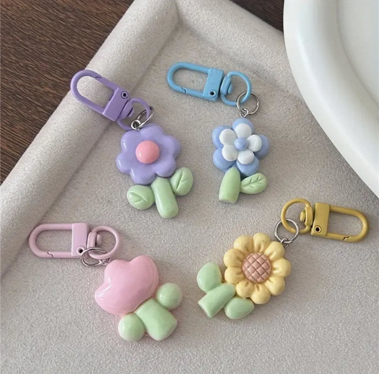 Cute Flower Keyring Charms