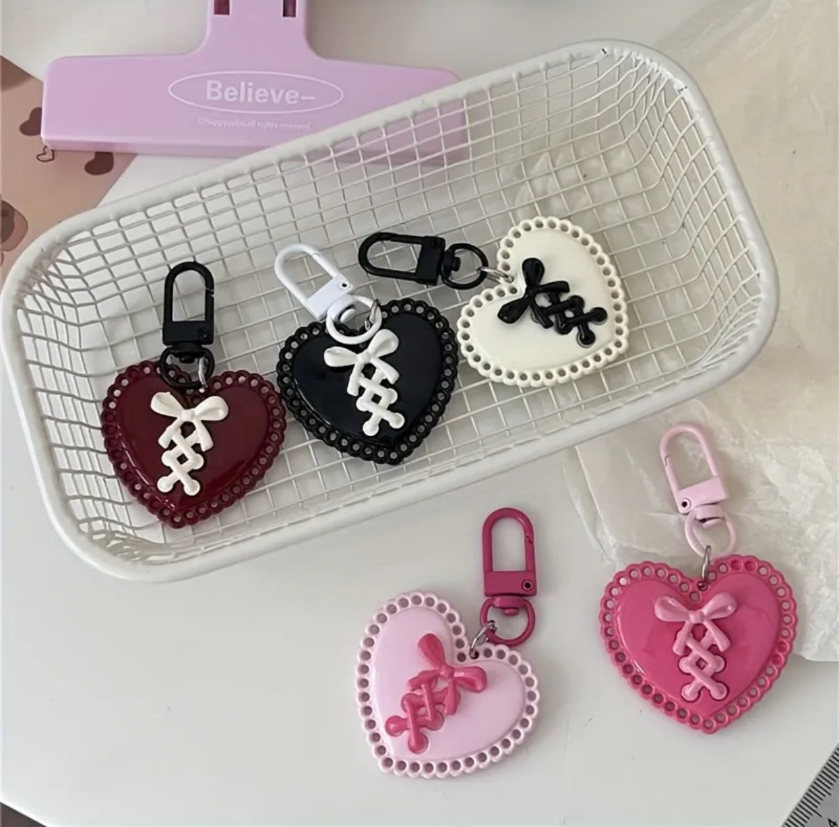 Hearts Keyring charms
