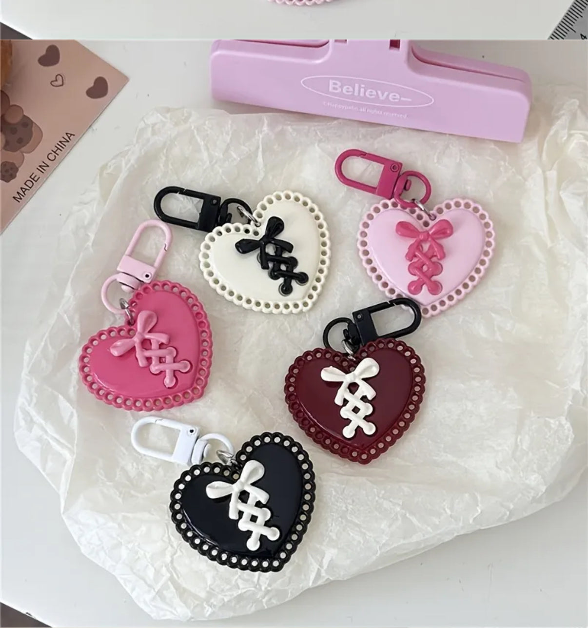 Hearts Keyring charms