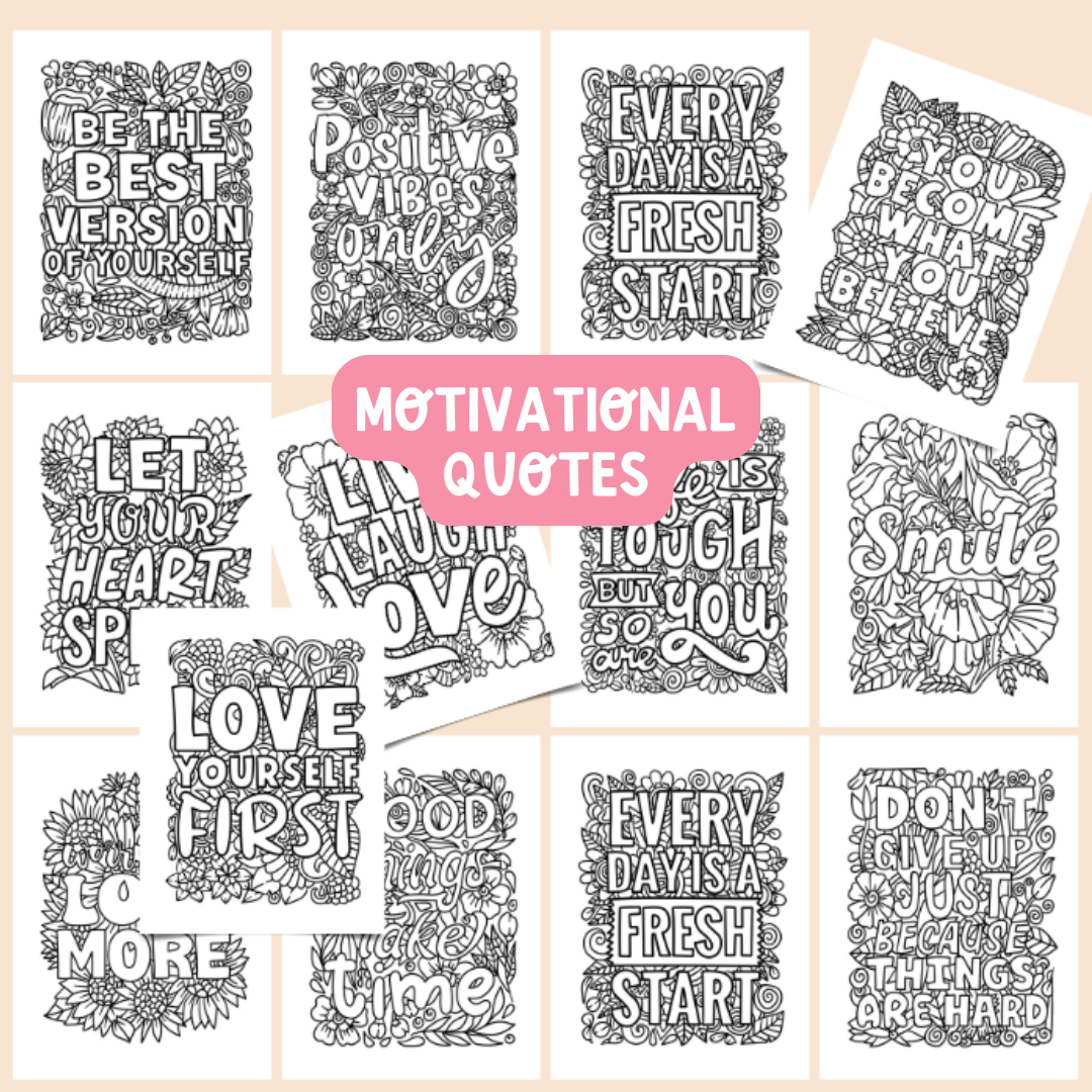Motivational coloring book